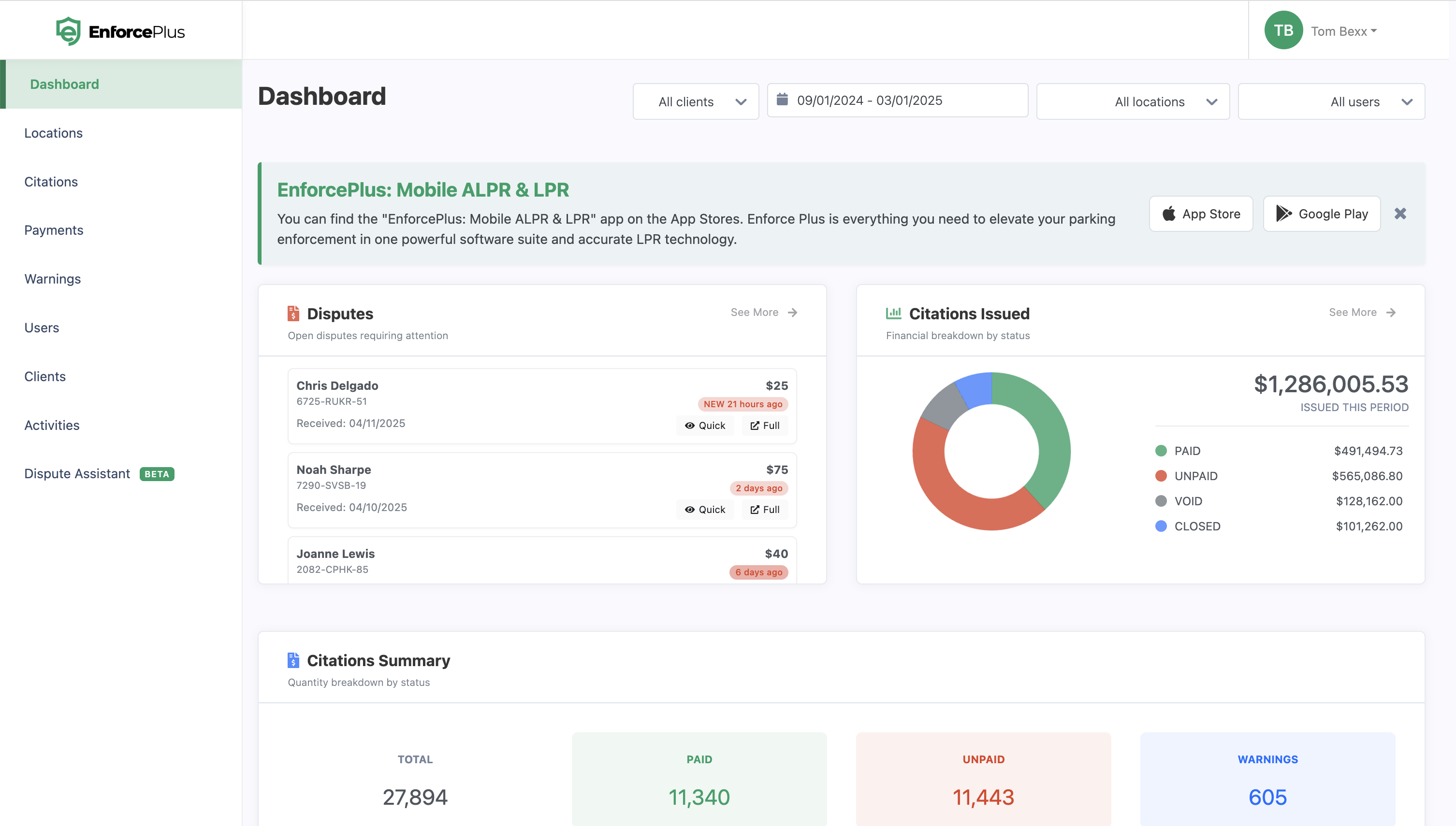 EnforcePlus Dashboard